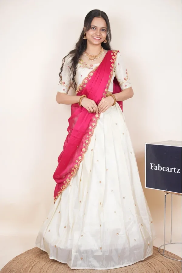 Pink Ivory Half Saree