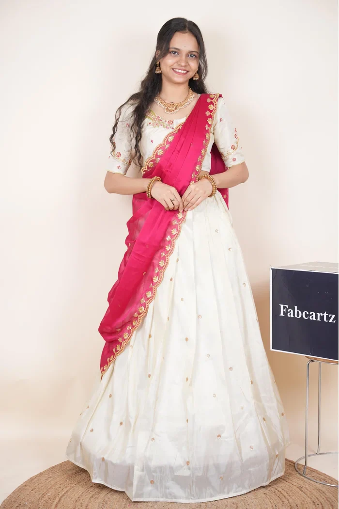 Pink Ivory Half Saree