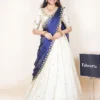 Navy Blue Ivory Half Saree
