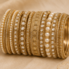 Antique Gold Pearl Bangle Set