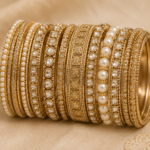 Antique Gold Pearl Bangle Set