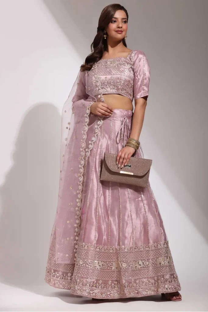 Lavender Silver Lehenga