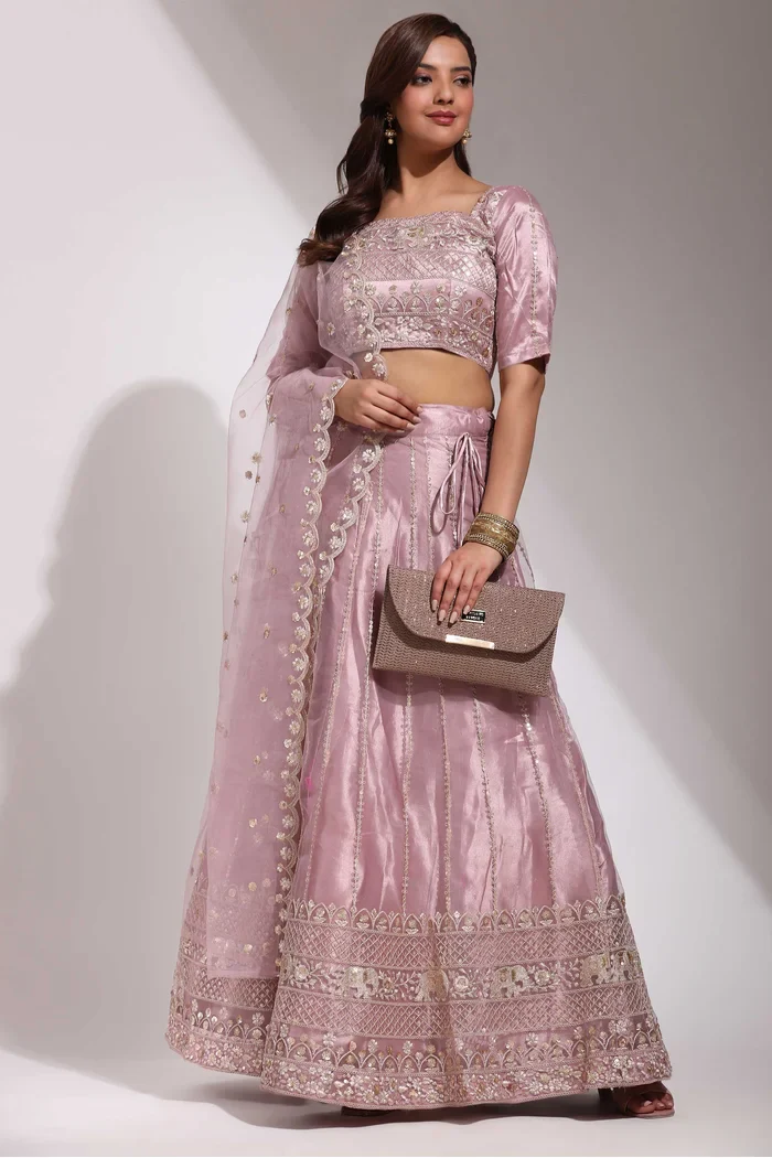 Lavender Silver Lehenga