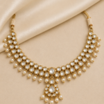 Champagne Pearl Drop Kundan Choker Necklace