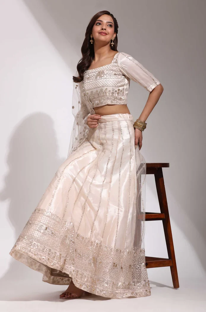Ivory Silver Lehenga