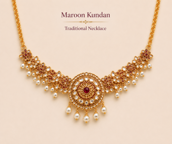 Antique Maroon Bridal Necklace