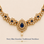 Navy Blue Kundan Traditional Necklace