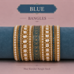 Teal Kundan Bangle Set