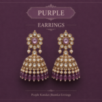 Royal Purple Kundan Jhumka Earrings