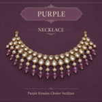Royal Purple Pearl Drop Kundan Choker