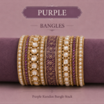 Purple Kundan Bangle Set