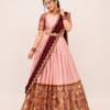 Blush Pink Maroon Half Saree