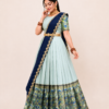 Sky Blue Navy Blue Half Saree