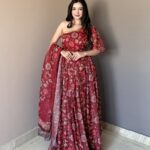 Rosewood Floral Printed Lehenga Set