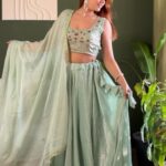 Ash Grey Embroidered Lehenga Set